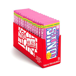 Tony's Chocolonely - White Chocolate Raspberry Popping Candy, 180g | Pack of 15