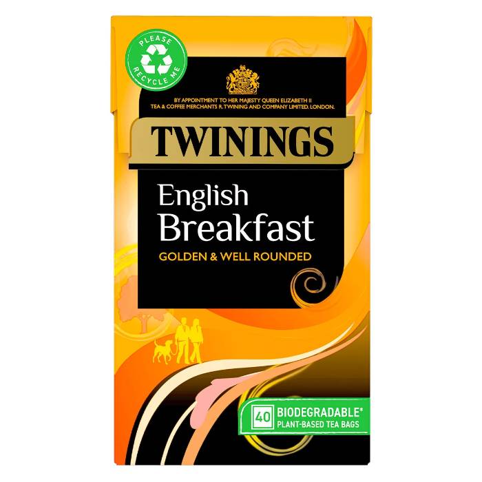 Twinings - English Breakfast Tea Bags, 40 Bags  Pack of 6