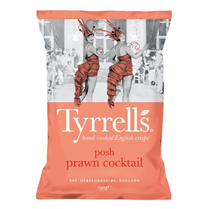 Tyrrells - Prawn Cocktail Potato Crisps, 150g  Pack of 8