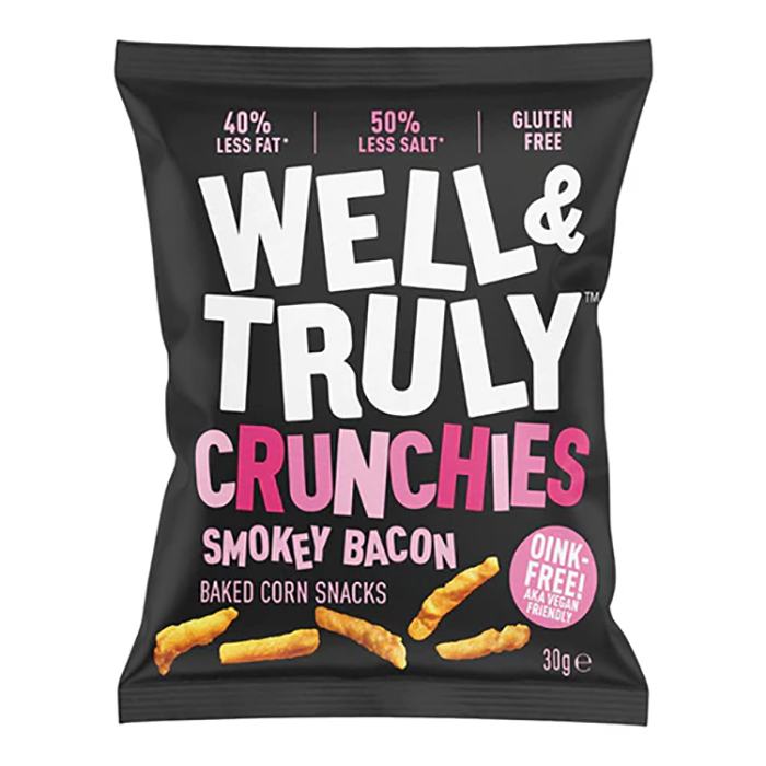 Well&Truly - Crunchies Smokey Bacon, 30g - Pack of 10