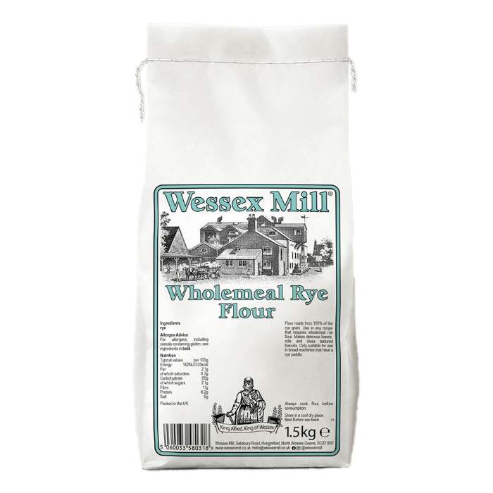 Wessex Mill - Wholemeal Rye Flour, 1.5kg  Pack of 5