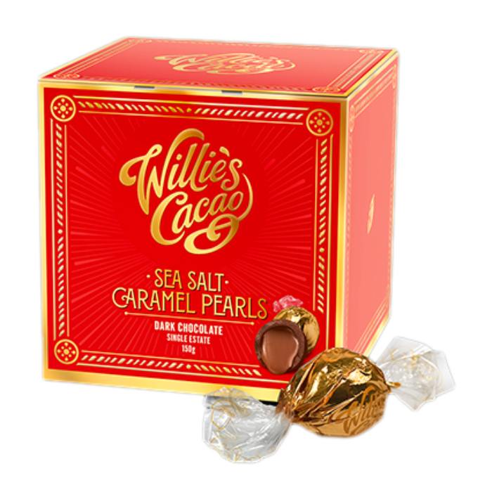 Willie's Cacao - Dark Choc Sea Salt Caramel Pearls, 150g