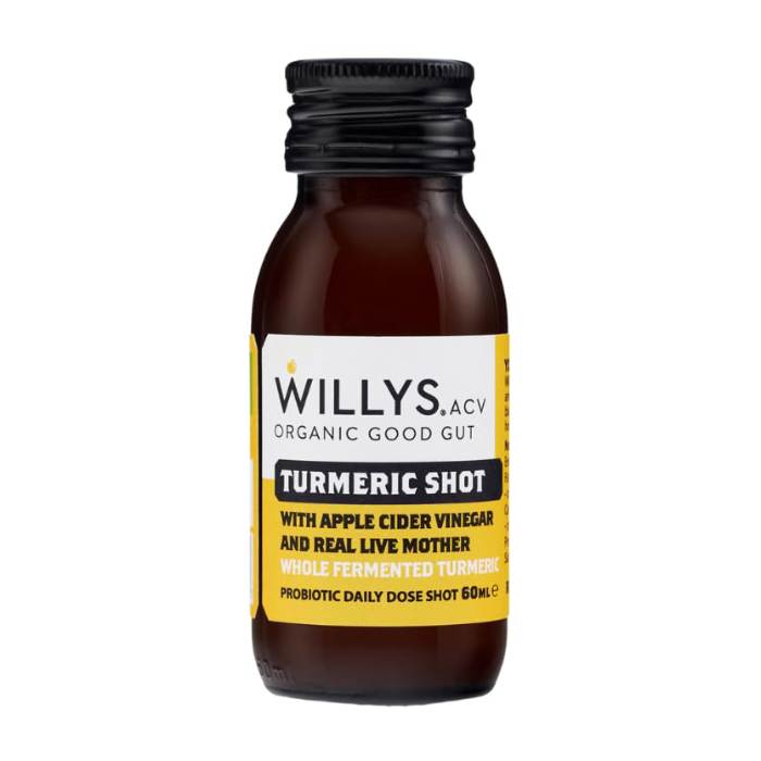 Willy's - Organic Turmeric & Black Pepper with Apple Cider Vinegar Shots, 60ml - Pack of 15