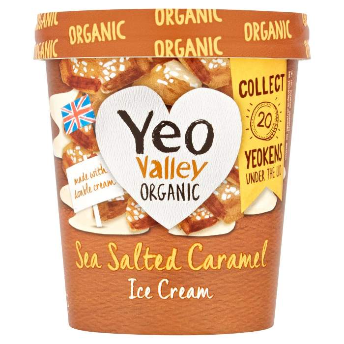 Yeo Valley - Salted Caramel Organic Ice Cream, 500ml  Pack of 6