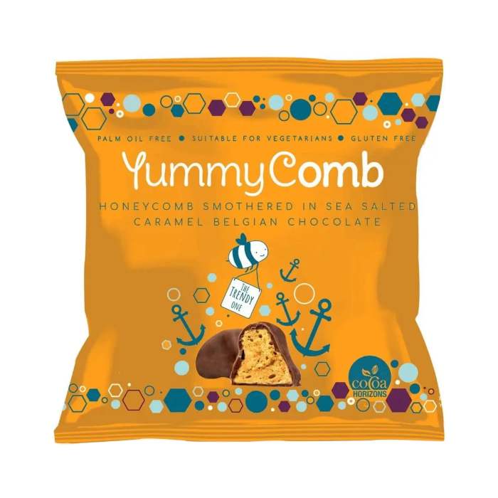 Yummycomb - Salted Caramel Chocolate Pocket Pack, 40g  Pack of 12