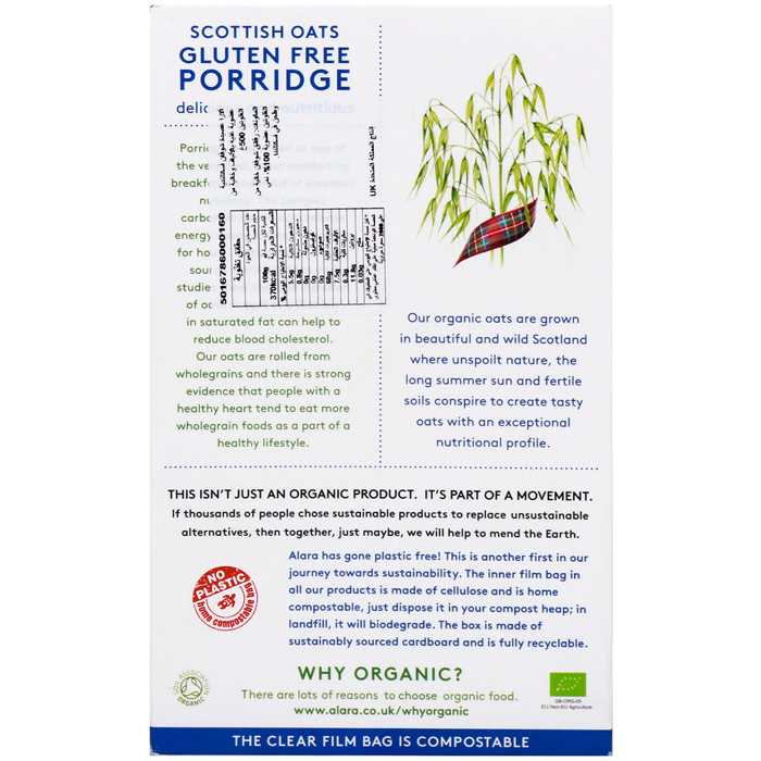 Alara - Organic Scottish Oats Gluten-Free Porridge, 500g_ingredients