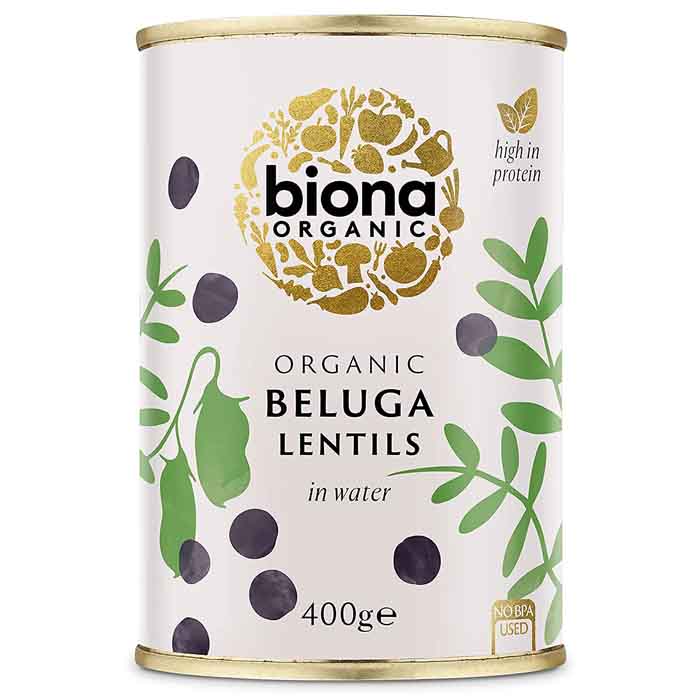 Biona - Organic Black Beluga Lentils, 400g  Pack of 6