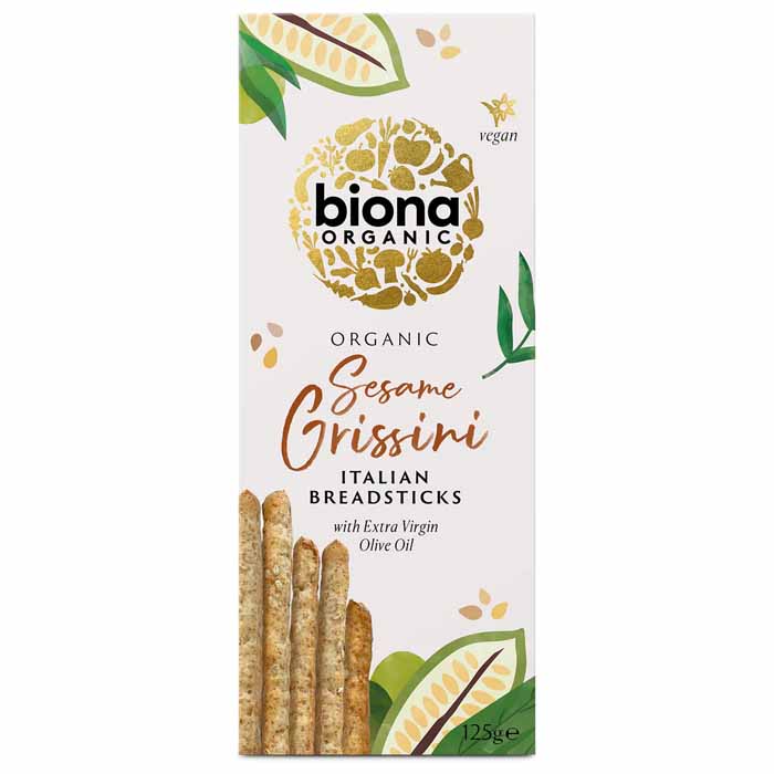 Biona - Organic Grissini with Extra Virgin Olive Oil - Sesame, 125g