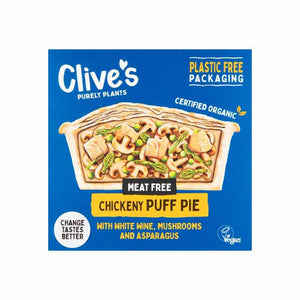 Clive's Purely Plants - Organic Meat-Free Chickeny Puff Pie, 235g | Multiple Options