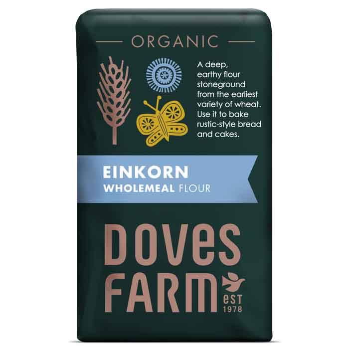 Doves - Organic Einkorn Wholemeal Flour, 1kg  Pack of 5