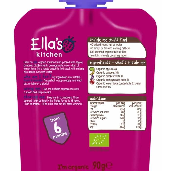 Ella's Kitchen - Squished Smoothie Fruits Multipacks The Purple One, 5-Pack - front