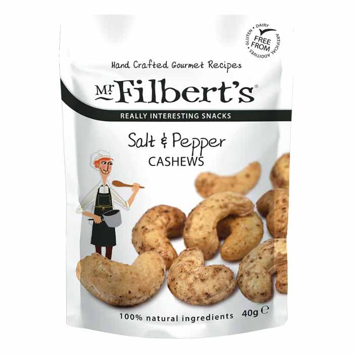 Filberts - Salt & Pepper Cashews, 40g  Pack of 20