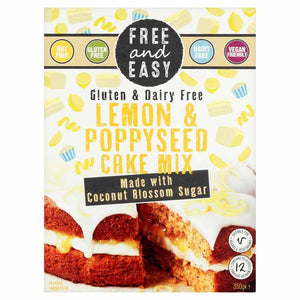 Free & Easy - Lemon & Poppyseed Cake Mix with Coconut Blossom Sugar, 350g