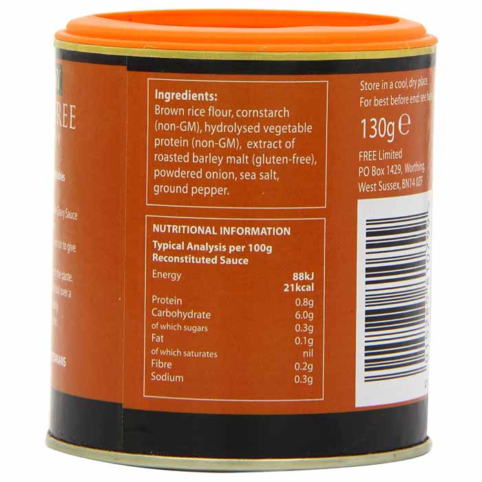 Free & Easy - Vegetable Gluten-Free Gravy Sauce Mix, 130g - back