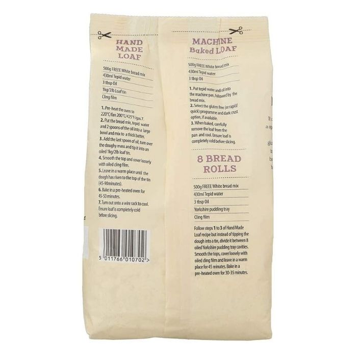 Freee - Gluten-Free White Bread Mix, 500g - back