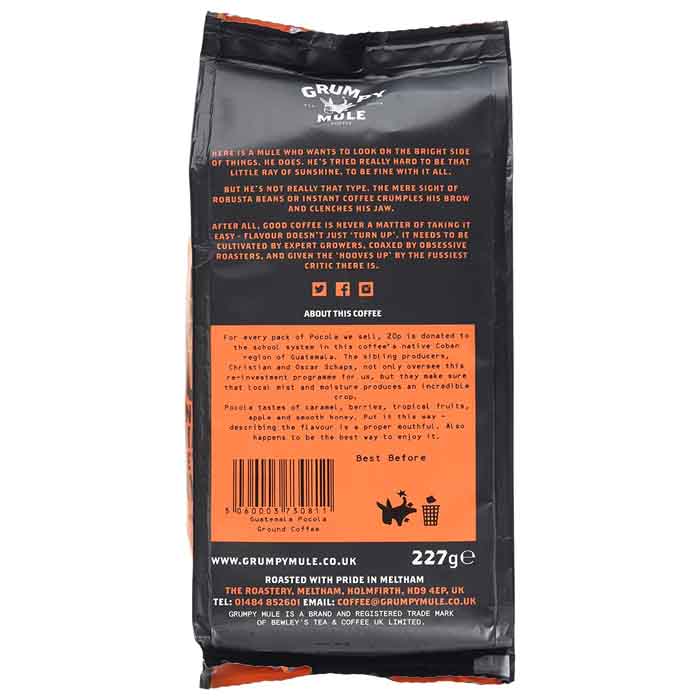 Grumpy Mule - Guatemala Pocola Coffee, 227g - back