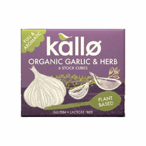 Kallo - Organic Garlic & Herb Stock Cubes, 6 Cubes | Pack of 15