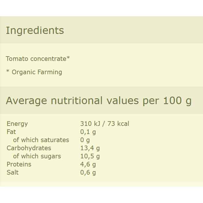 La Bio Idea - Organic Tomato Concentrate, 200g - back