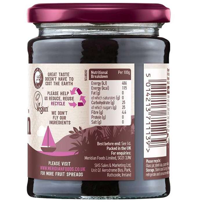 Meridian Foods -Blackcurrant Fruit Spread, 284g - back