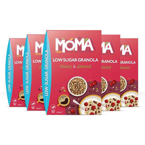 Moma - Low Sugar Cherry and Almond Granola, 425g | Pack of 5