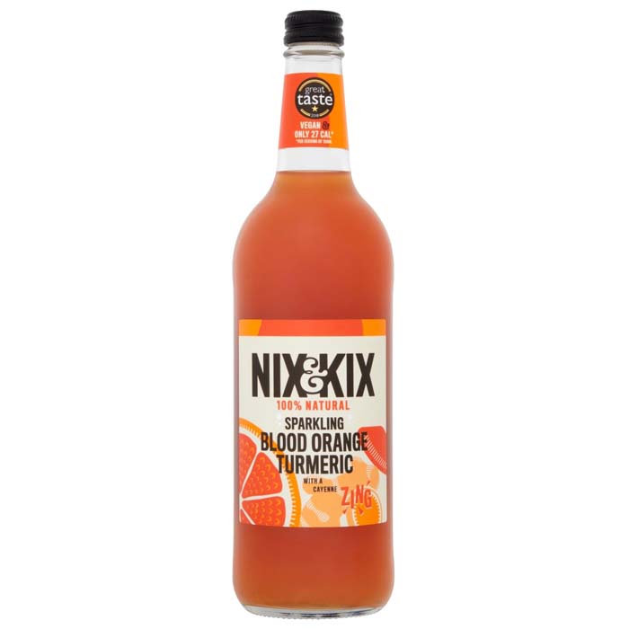 Nix & Kix - Flavoured Drinks Glass Bottle - Blood Orange and Turmeric, 750ml