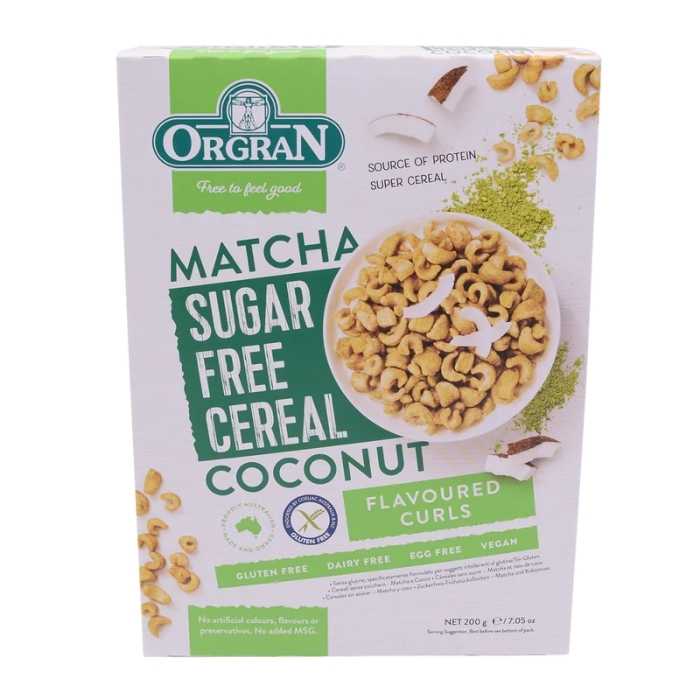 Orgran - Gluten-Free Sugar-Free Matcha & Coconut Cereal, 200g - front