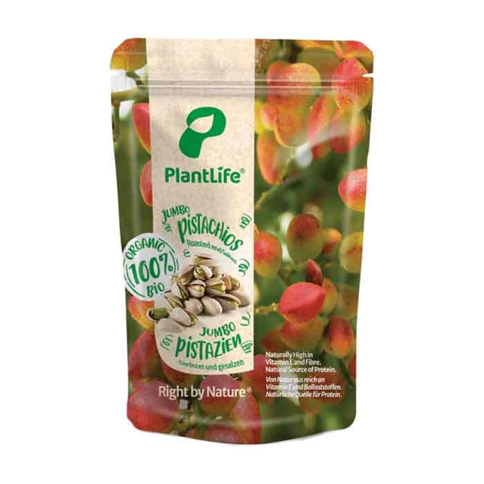 PlantLife - Organic Pistachios Roasted and Salted, 265g