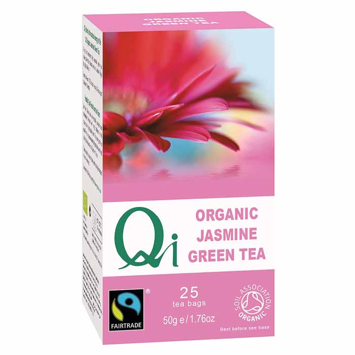 Qi Organic - Organic Jasmine Green Tea, 25 Bags  Pack of 6