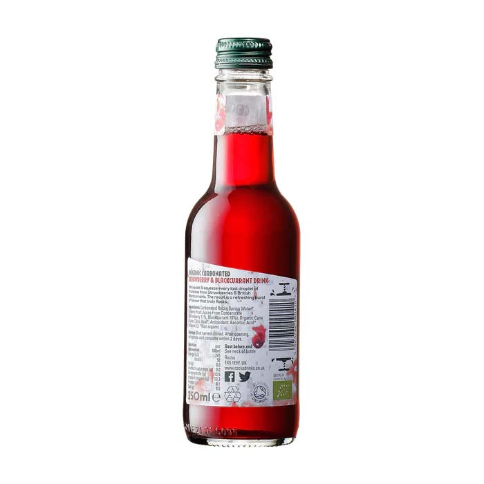 Rocks - Organic Strawberry & Blackcurrant Sparkling, 250ml - back