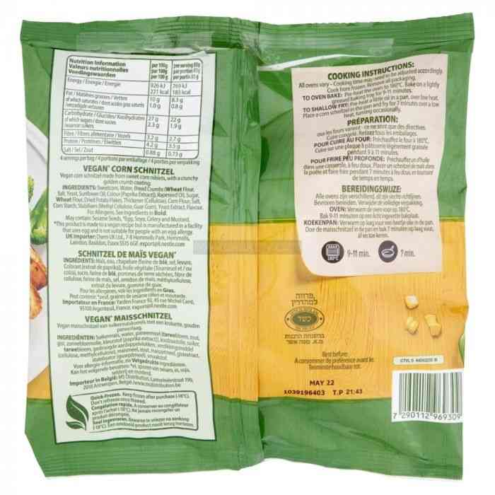 Tivall - Vegan Sweetcorn Schnitzel, 332g - Back