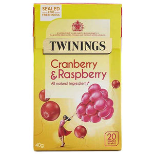 Twinings - Cranberry & Raspberry Herbal Tea, 20 Bags | Pack of 4