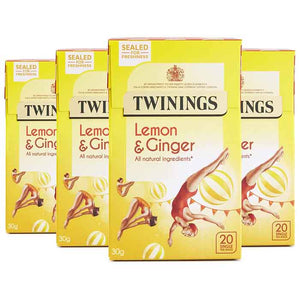 Twinings - Lemon & Ginger Tea, 20 Bags | Pack of 4