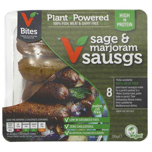 VBites - Cooked Sage & Marjoram Sausages (Ready to Eat), 295g