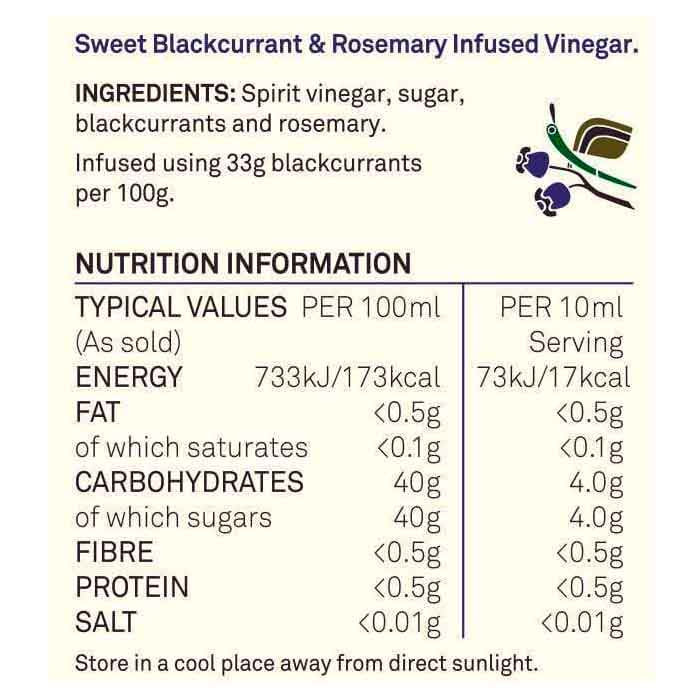 Womersley - Fruit & Herb Blackcurrant & Rosemary Vinegar, 160ml - back