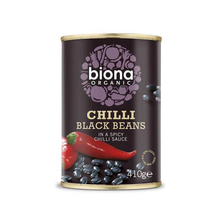 Biona - Organic Chilli Black Beans, 410g - front